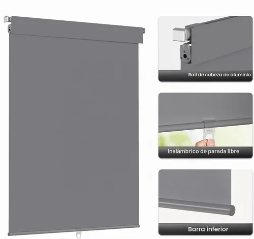 Vista 4 de LazBlinds Persianas enrollables opacas sin taladro, 20 pulgadas de ancho x 72 pulgadas de alto, beige Blackout - Beige