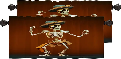 Vista 152 de Cortinas opacas de mármol abstracto blanco y gris para ventanas, cenefas opacas de poliéster multicapa para cocina, paquete de 2 unidades, 26 x 24