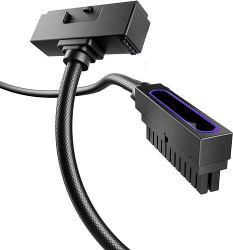 Vista 13 de AsiaHorse Hydrus-24PIN - Extensión de fuente de alimentación de placa base ATX de 24 pines, diseño de ángulo recto de 90°, fuente de alimentación