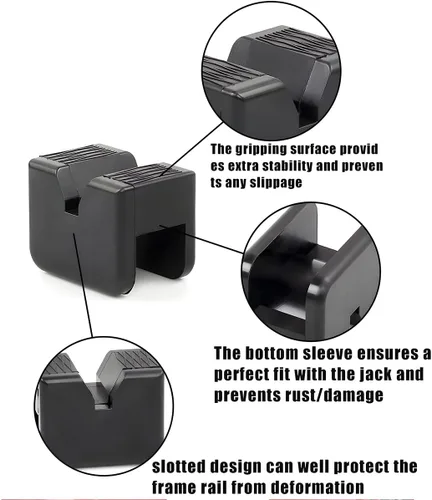 Vista 4 de BELOMI Almohadillas para Soporte de Gato, 4 Piezas Adaptador de Almohadilla de Gato de 3 Toneladas, Almohadilla Protectora Universal de Goma