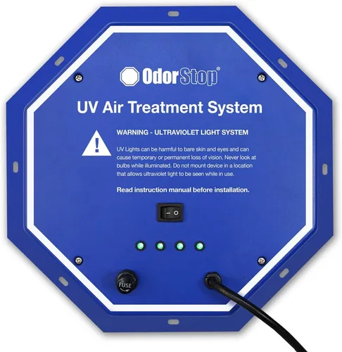 Vista 2 de Purificador de aire OdorStop OS7212PRO UV con sensor de flujo de aire de ahorro de energía y bombillas de 12 pulgadas