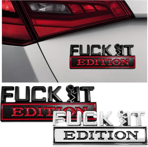 Vista 13 de Dickno Fuck It Edition Emblema para automóvil, calcomanías de decoración de parachoques de auto, calcomanía para guardabarros laterales 3D