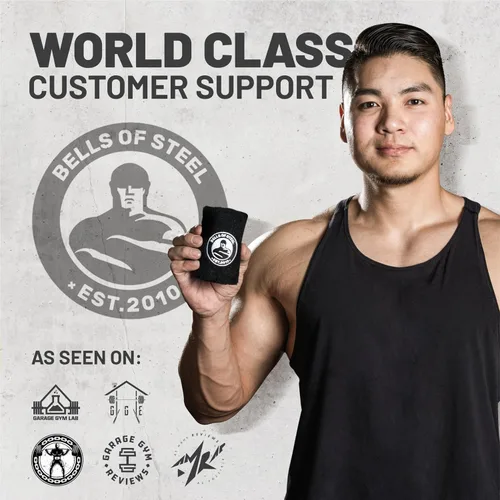 Vista 6 de Muñequeras Bells of Steel para Kettlebells con Guarda Muñeca BellGuard, Banda de Sudor con Insertos de Plástico para Absorción de Impactos