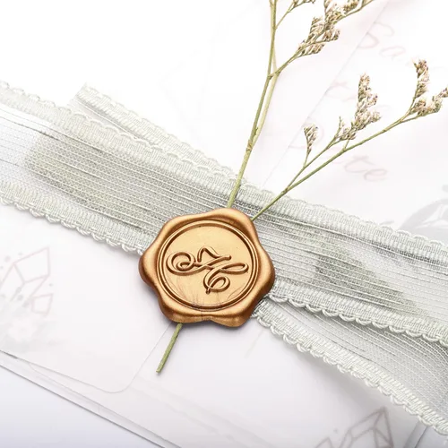 Vista 5 de Yoption Calcomanías para sello de cera con inicial H, paquete de 100 calcomanías autoadhesivas de oro antiguo para bodas, fiestas, cumpleaños