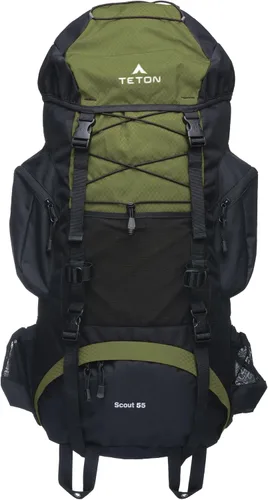 Vista 17 de Teton 65L Scout Internal Frame Backpack for Hiking, Camping, Backpacking, Travel, Rain Cover Included, Pacific