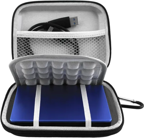 Lacdo EVA funda de viaje a prueba de golpes para disco duro externo portable de 2.5 pulgadas, GPS, cámara y batería externa, Negro | HDD, USB 3.0,