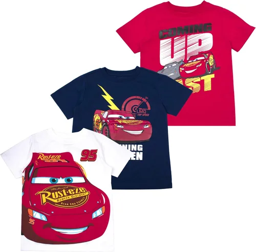 Camisetas Disney Boys en paquete de 3 unidades Amplia variedad que incluye al rey León, coches, Mickey Mouse