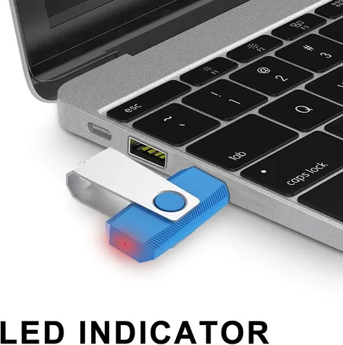 Vista 7 de KEXIN Unidad flash de 8 GB, paquete de 10 unidades de memoria USB giratoria de 8 GB con indicador LED