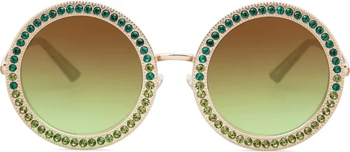 Vista 2 de SOJOS Shining Oversized Round Rhinestone Sunglasses Festival Gem Sunnies SJ1095