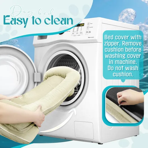 Vista 6 de Camas impermeables de espuma viscoelástica para perros extra grandes, camas ortopédicas antideslizantes y lavables para mascotas con funda extraíble