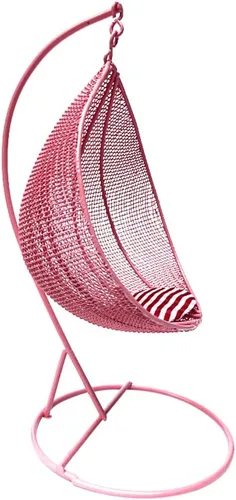 ibasenice Silla giratoria en miniatura para casa de muñecas, adorno de paisaje de casa de muñecas, muebles en miniatura, silla colgante