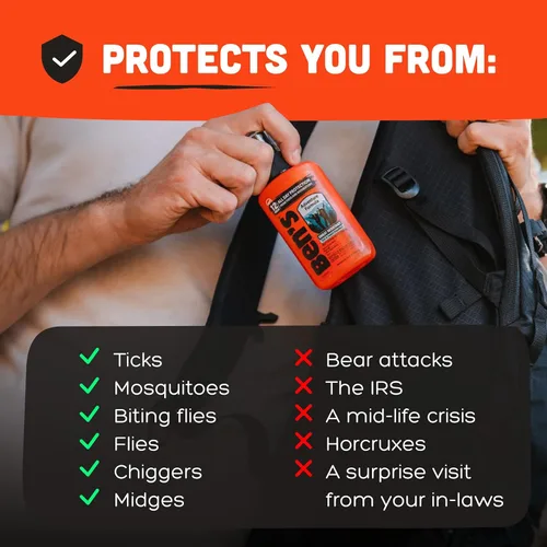 Vista 4 de Ben's Adventure Formula - Repelente de garrapatas y mosquitos para hasta 12 horas de protección, 20% picaridina con bomba de aerosol, resistente al