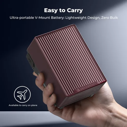 Vista 7 de K&F CONCEPT Batería V Mount, Batería V-Mount de 99Wh 6700mAh con carga rápida USB-C PD de 100W, con Dual D-TAP/A/USB-C/DC/Pantalla TFT/Luz