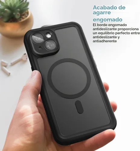 Vista 6 de Funda impermeable Encased Titan diseñada para iPhone 15 Plus con clip para cinturón (compatible con MagSafe), funda protectora de cuerpo completo