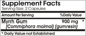 Vista 2 de Goma de mirra 900mg/ 100 Cápsulas/ Puro/ por PureControl Supplements