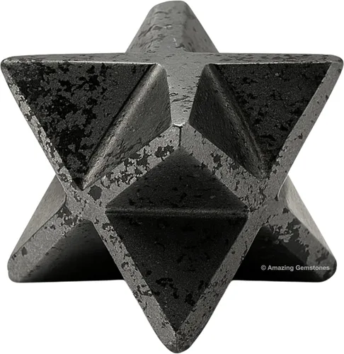 Vista 32 de Amazing Gemstone Cristal de Merkaba de piedra lunar arcoíris, estrella metafísica de Merkaba de 1 pulgada para meditación, cristal de tetraedro