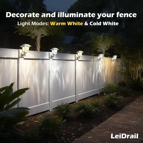 Vista 3 de LeiDrail Farol solar de pared para exteriores, 15 lúmenes, 2 modos, funciona con energía solar, luces decorativas impermeables para jardín, pared