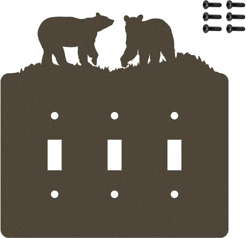 Vista 22 de Bear - Placa de pared dúplex individual (potencia única, negra) - Fabricado en Estados Unidos