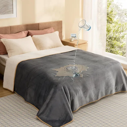 Vista 33 de Bedsure - Mantas impermeables para perros pequeños - Manta de felpa de sherpa con impresión suave lavable para perros y gatos, protector de muebles