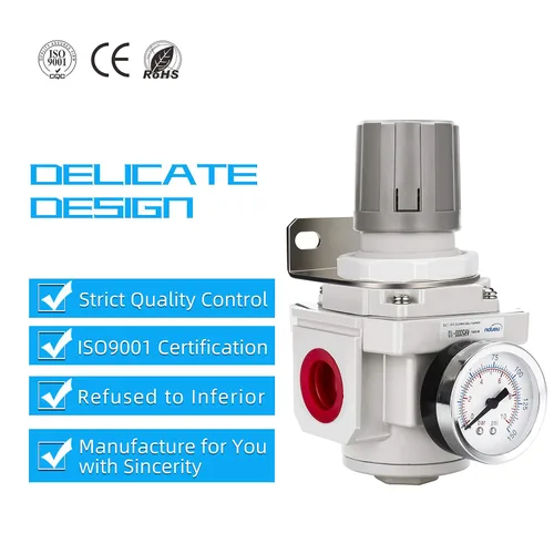 Vista 5 de NANPU Regulador de aire NPT de 1" para sistema de aire comprimido, calibre de acero protegido de 150 psi