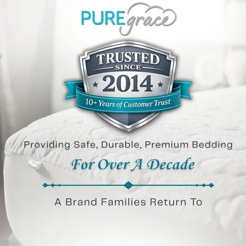 Vista 5 de PUREgrace Protector de colchón tamaño individual – Funda de colchón refrescante de fibra de eucalipto Tencel impermeable transpirable con correas