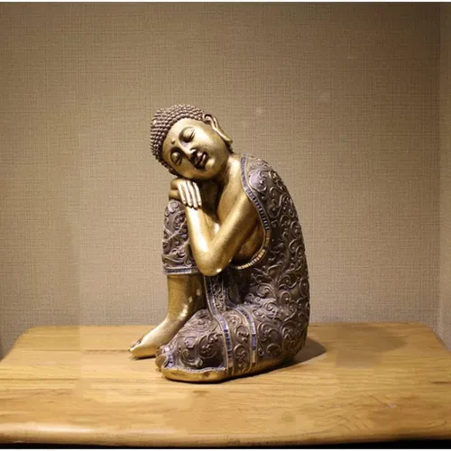 Vista 5 de Estatua de Buda, estatua de Buda antigua, adornos de estatua de Buda, estatuas de Buda, jardín interior y exterior, decoración de meditación