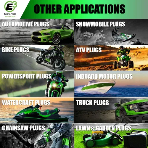 Vista 4 de E3 Spark Plugs Bujía E3.38 Premium Powersports con tecnología DiamondFIRE (paquete de 1)