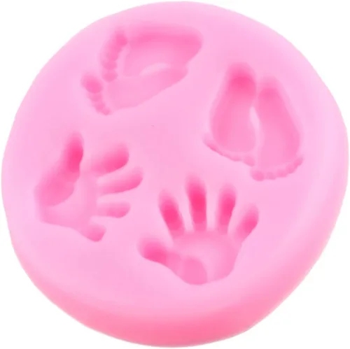 Vista 4 de Moldes de silicona para bebé, molde de fondant para pies de bebé, moldes de silicona para decoración de tartas, decoración de cupcakes, caramelo