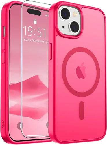 Vista 360 de SUPFINE - Funda magnética para iPhone 14 Pro Max (compatible con MagSafe), (protección contra caídas de grado militar de 10 pies), delgada, Negro