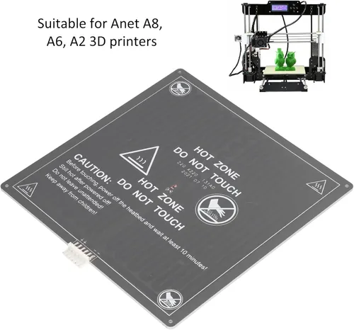 Vista 2 de Placa de cama caliente Impresora 3D de aluminio Reemplazo de estera calentada 12 V 120 W para A8 A6 con alambre Impresora 3D Placa de cama caliente