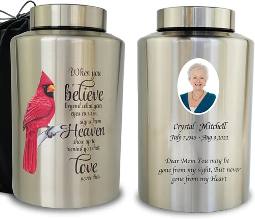 Urnas de Cremación Personalizadas hasta 100 kg Urnas Grandes con Grabado para Cenizas de Adultos, Hombres y Mujeres, Urnas Decorativas
