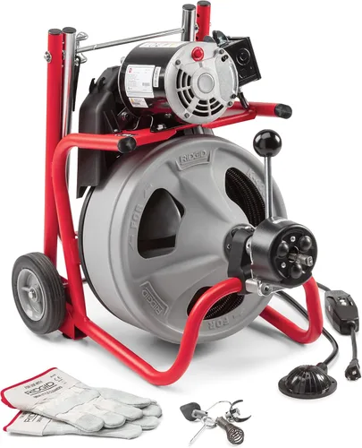 Vista 13 de RIDGID 26998 Modelo K-400 Kit de Máquina de Tambor de Limpieza de Drenaje de 120 Voltios con Cable C-45IW de 1/2" x 75', Blanco, Negro, Rojo