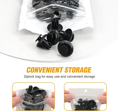 Vista 4 de GOOACC 60 piezas Fender Liner cubierta de parachoques protector contra salpicaduras tornillo de cabeza hexagonal con tuercas de nailon U clips