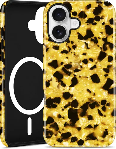 Vista 113 de Jusy Compatible with MagSafe Brown Tortoise Shell Print Phone Case for iPhone 7/8/SE, Amber Trendy Luxury Magnetic Soft TPU and Hard PC Protective