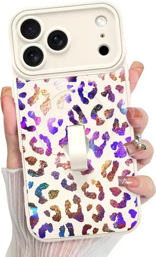 Vista 87 de KANGHAR Compatible con iPhone 17 Pro Case Spot Pattern - Negro Mancha rosada negra