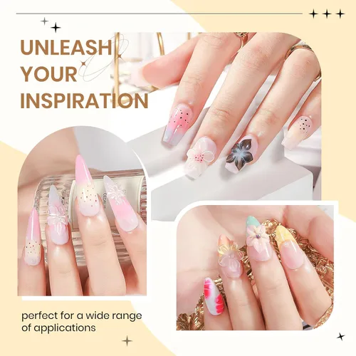 Vista 6 de Gel Constructor Sólido para Uñas - Gel de Arte de Uñas 3D Claro Transparente Antiadherente para Manos para Tallado, Moldeado, Patrones