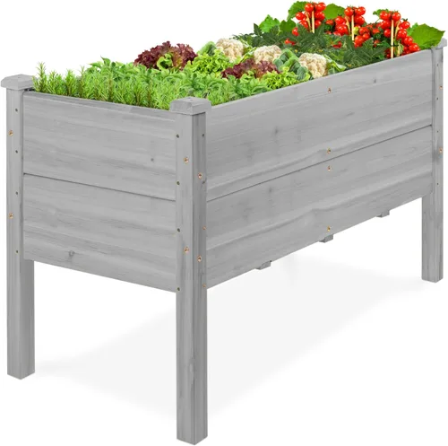 Vista 12 de Best Choice Products Cama de jardín elevada de 48 x 24 x 30 pulgadas con profundidad extra profunda de 16 pulgadas, soporte para maceta de madera