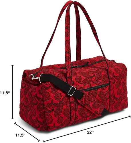 Vista 6 de Vera Bradley Women's Cotton Collegiate Large Travel Duffle Bag (Multiple Teams Available)
