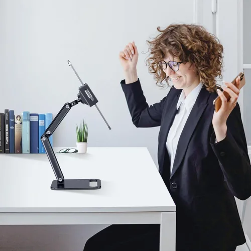 Vista 6 de CreaDream Soporte para tablet iPad, soporte de aluminio para tablet con base resistente para escritorio, ángulo totalmente ajustable, compatible