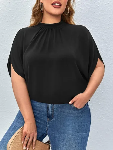 Vista 5 de Verdusa Blusa de manga murciélago con nudo en la espalda para mujer