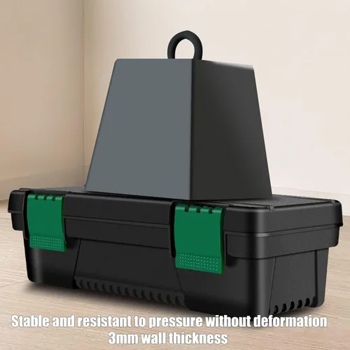 Vista 5 de Caja de herramientas pequeña Cajas de herramientas de plástico de 10 pulgadas con asa Bandeja extraíble con doble cerradura Caja de herramientas