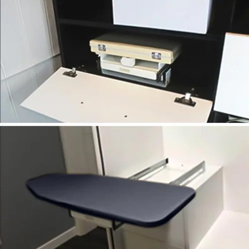 Vista 7 de Tabla de planchar plegable retráctil, giratoria de 180°, tabla de planchar extraíble para armario, ahorro de espacio con cubierta extraíble