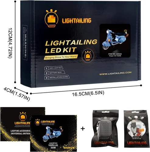 Vista 6 de LIGHTAILING Led Light for Lego 10298 Vespa 125 Building Blocks Model - NOT Included The Model Set
