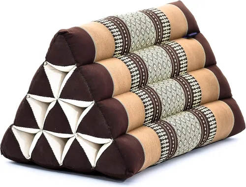 Vista 20 de Leewadee Cojín Thai Triangle – Cómodo respaldo para TV o lectura, almohada de cuña – Relleno natural ecológico Kapok 20 x 13 x 13 pulgadas, negro