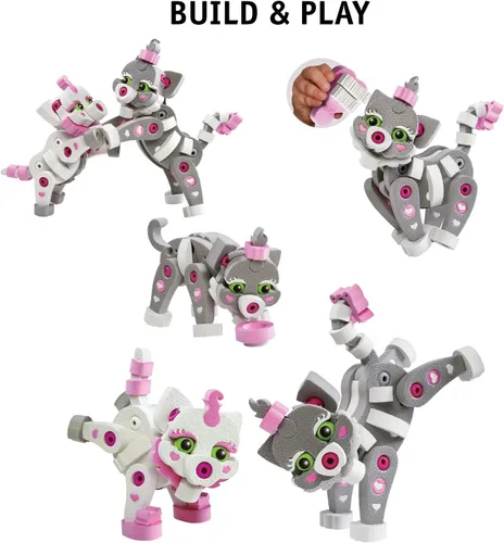 Vista 5 de Bloco Toys Cat & Kitten Juguete STEM Juego de construcción de construcción de bricolaje (180 piezas)