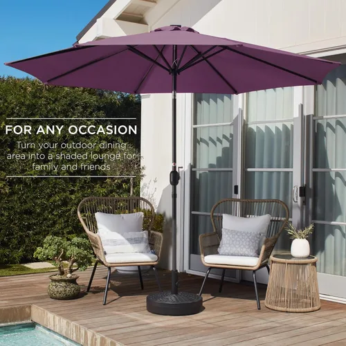 Vista 3 de Best Choice Products 10ft Outdoor Table Compatible Steel Polyester Market Patio Umbrella w/Crank and Easy Push Button Tilt