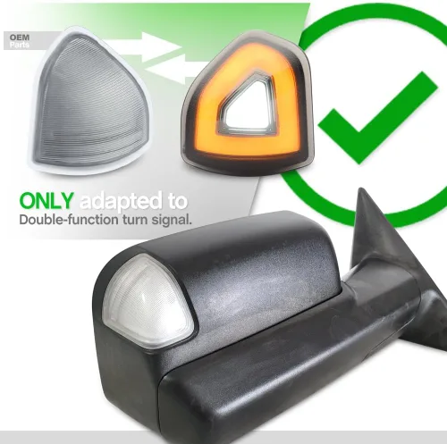 Vista 5 de 2 piezas de luz LED anaranjada para espejo y señal de giro para Dodge Ram 1500 2500 3500 4500 5500 2010-2018 Luz de señal de giro para espejo Lente