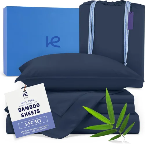 Vista 35 de Kickoff Sábanas de bambú de viscosa tamaño individual, 3 piezas, 100% viscosa de bambú orgánico, juego de sábanas refrescantes para cama