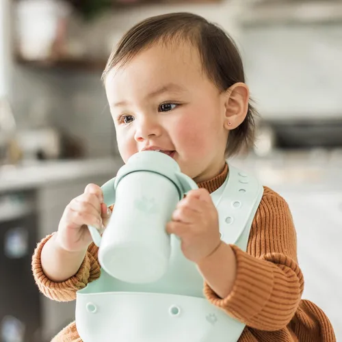 Vista 6 de green sprouts Unisex Baby Silicone Scoop Bib
