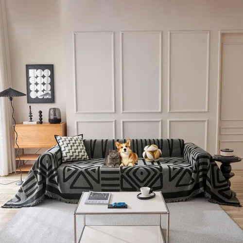 Vista 57 de VClife - Funda para sofá de 3 plazas, modular o en forma de L, de felpilla, reversible, bohemia, apta para perros, moderna, protectora, lavable